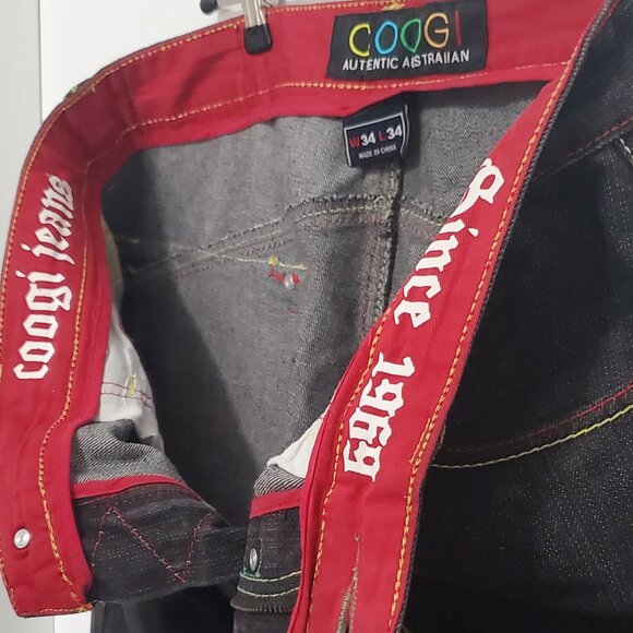 Authentic COOGI Men's Jeans Colorful Embroidered Yellow, Green, Blue, Red- 34x34 - Picture 13 of 14